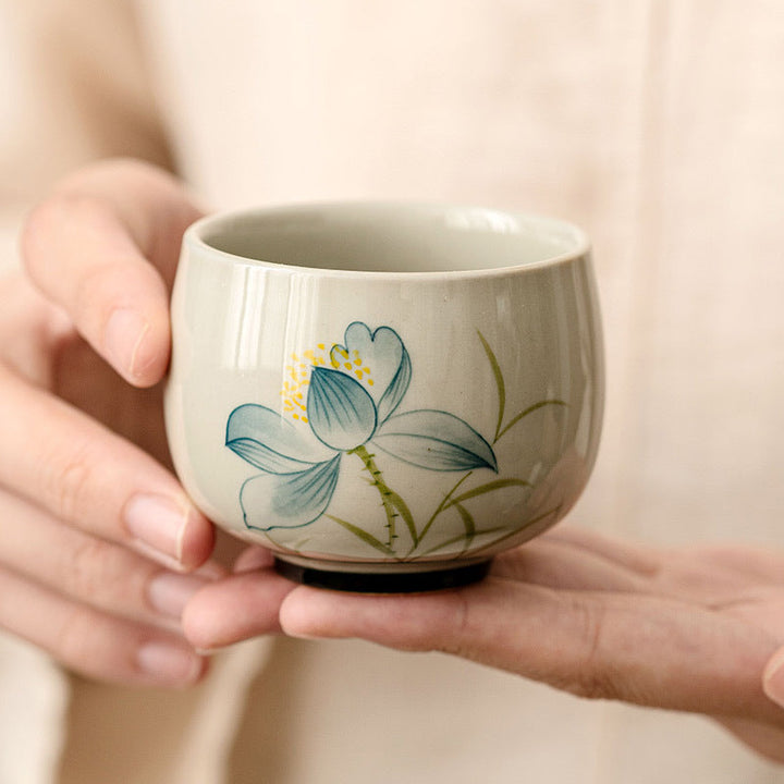 Teetasse Design Lotus Blume Keramik Gaiwan