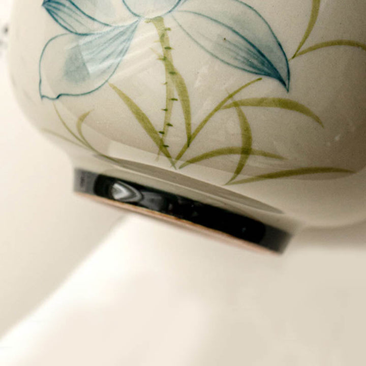Teetasse Design Lotus Blume Keramik Matcha