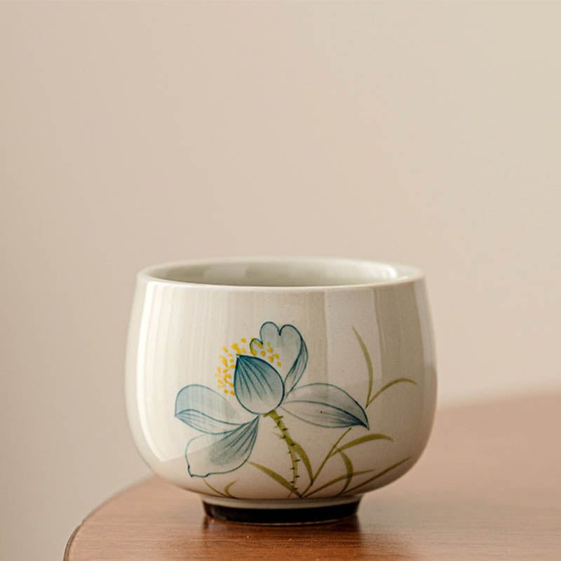 Teetasse Design Lotus Blume Keramik Porzellan