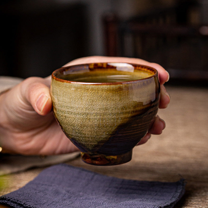 Teetasse Design Ofenwandlung Braun Keramik Deko