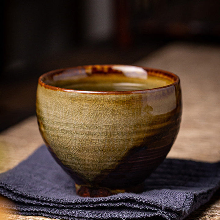 Teetasse Design Ofenwandlung Braun Keramik Gaiwan