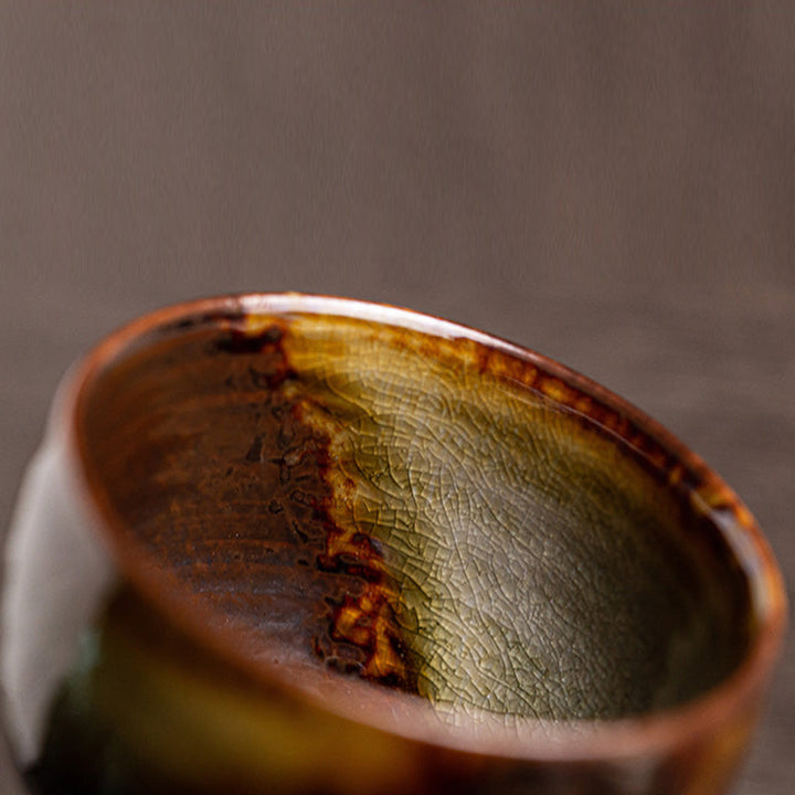Teetasse Design Ofenwandlung Braun Keramik Matcha