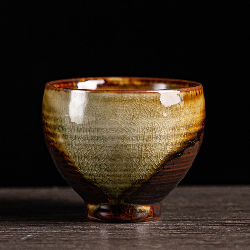 Teetasse Design Ofenwandlung Braun Keramik Porzellan