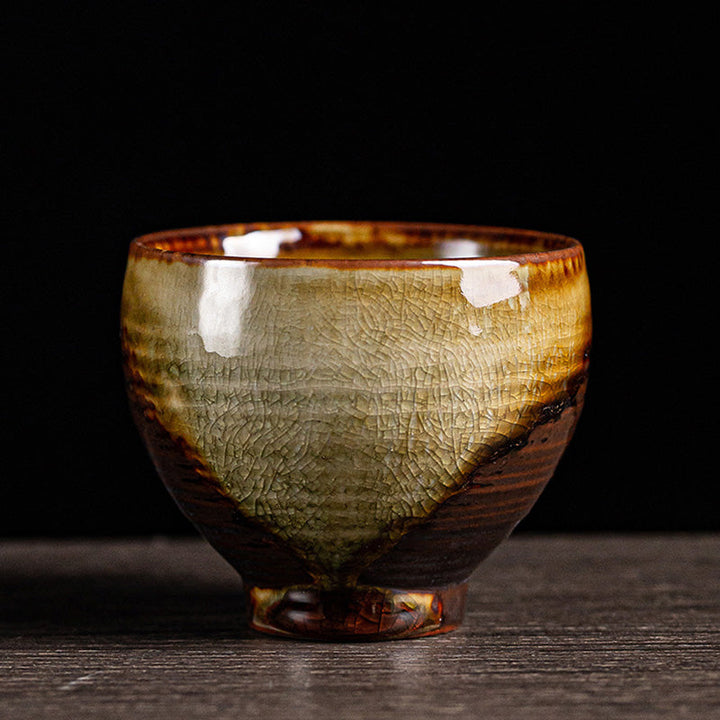 Teetasse Design Ofenwandlung Braun Keramik Porzellan