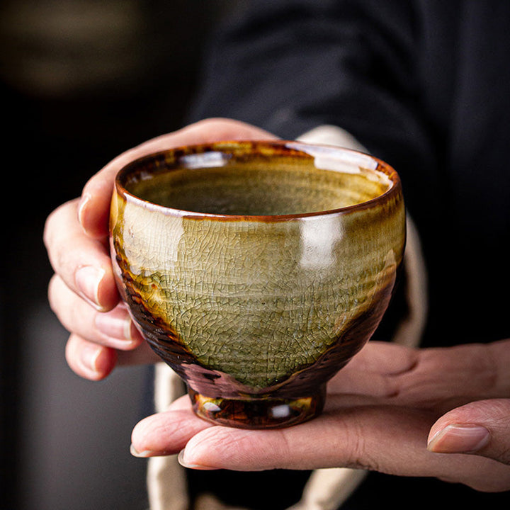 Teetasse Design Ofenwandlung Braun Keramik