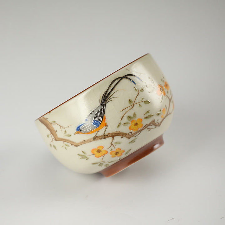 Teetasse Design Vogel Kupfermünze Keramik Deko