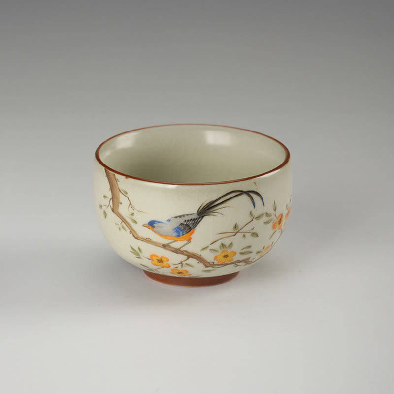 Teetasse Design Vogel Kupfermünze Keramik Porzellan