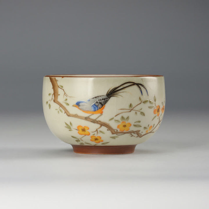 Teetasse Design Vogel Kupfermünze Keramik