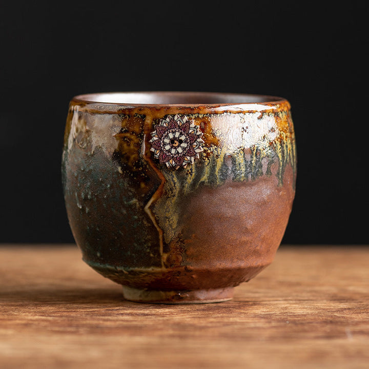 Teetasse Groß Sonnenblume Ofenglasur Keramik Gaiwan