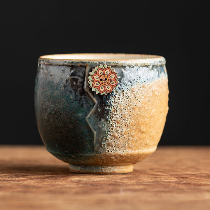 Teetasse Groß Sonnenblume Ofenglasur Keramik Geschenk