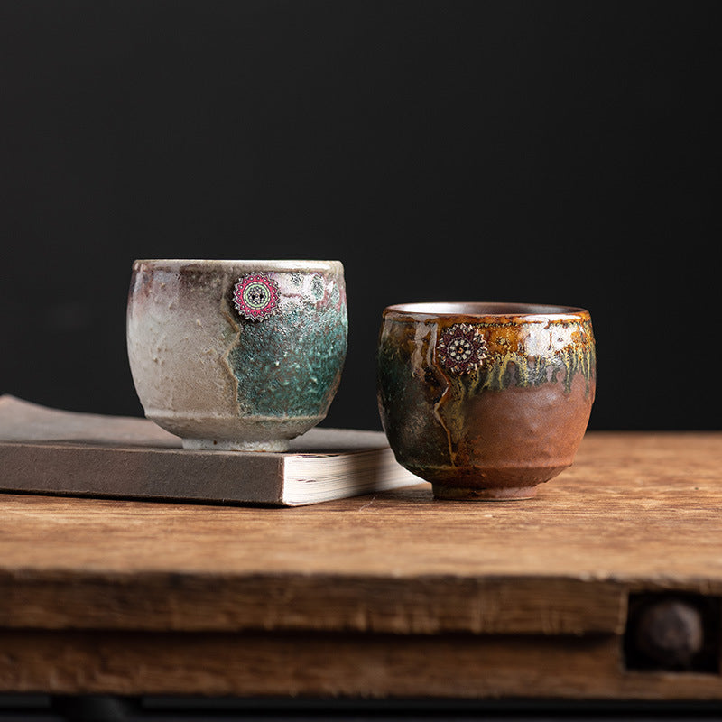 Teetasse Groß Sonnenblume Ofenglasur Keramik