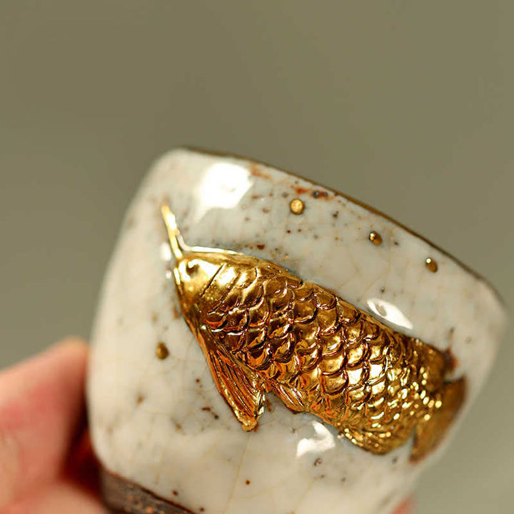 Teetasse Groß Koi Arowana Fisch Keramik Geschenk