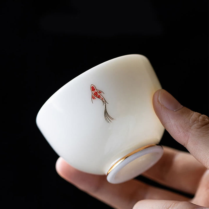 Teetasse Japanisch Koi Fisch Keramik Deko