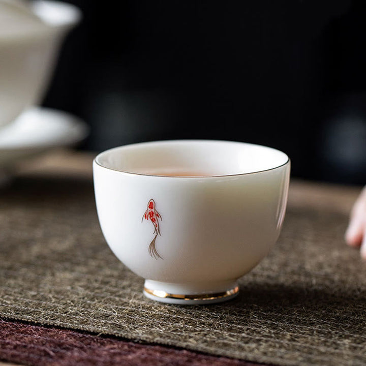 Teetasse Japanisch Koi Fisch Keramik Geschenk