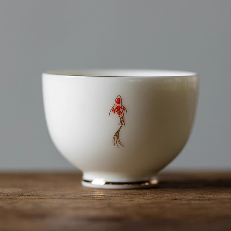 Teetasse Japanisch Koi Fisch Keramik Porzellan