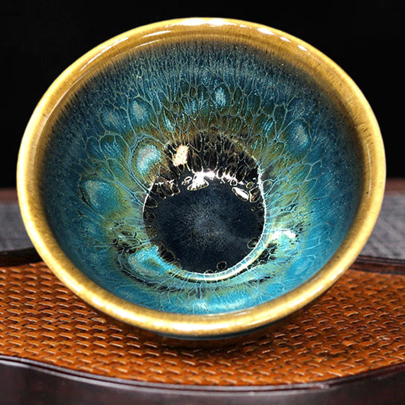 Teetasse Jianzhan Blau Tenmoku Keramik Vintage Teezeremonie