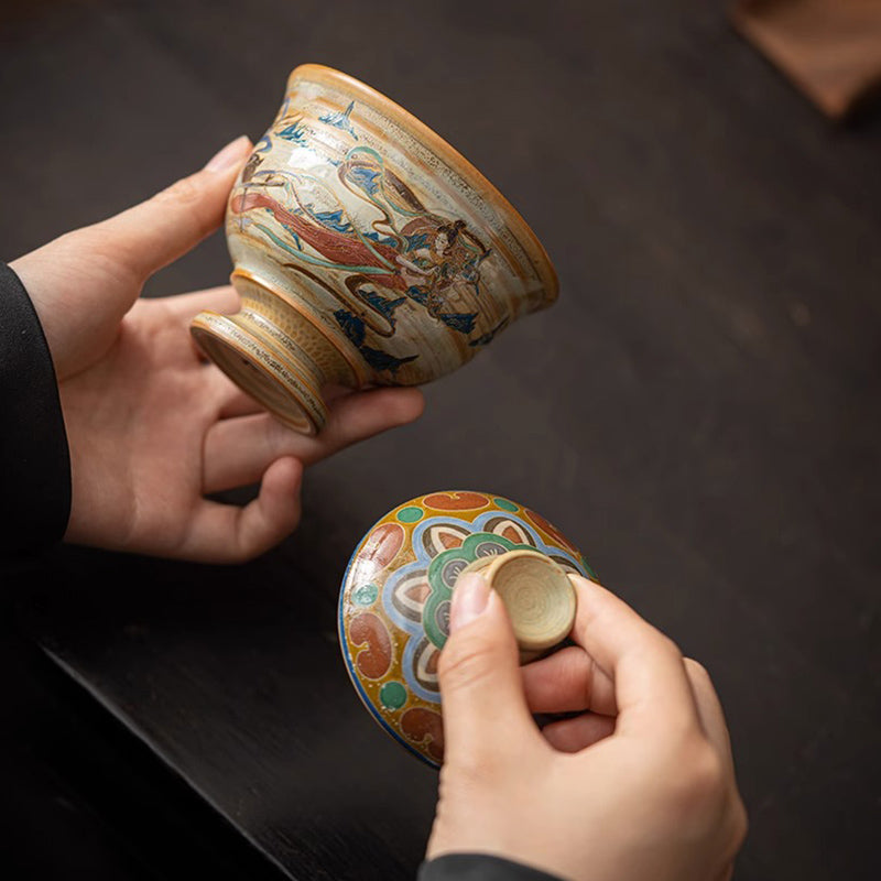 Teetasse Mit Deckel Gaiwan Sancai Apsara Deko