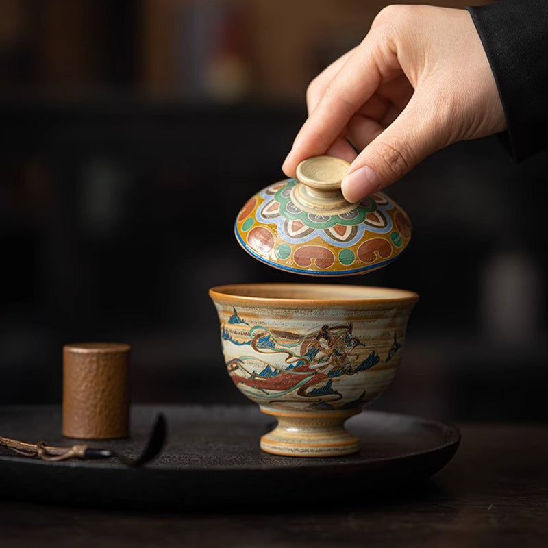 Teetasse Mit Deckel Gaiwan Sancai Apsara