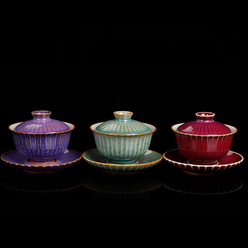 Teetasse Mit Deckel Gaiwan Sancai Keramik