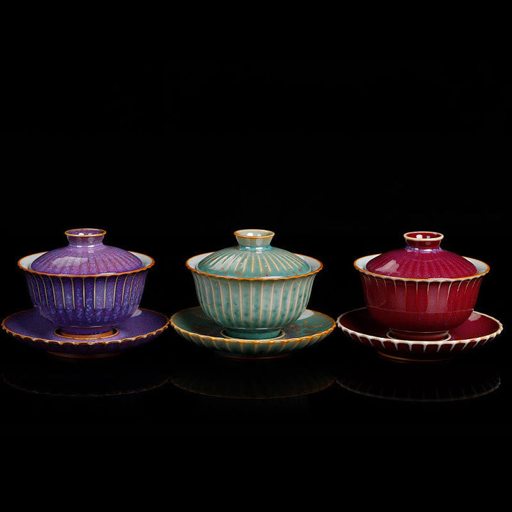 Teetasse Mit Deckel Gaiwan Sancai Keramik
