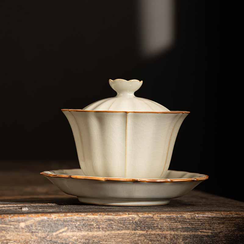 Teetasse Mit Deckel Pflaumenblüte Sancai Keramik