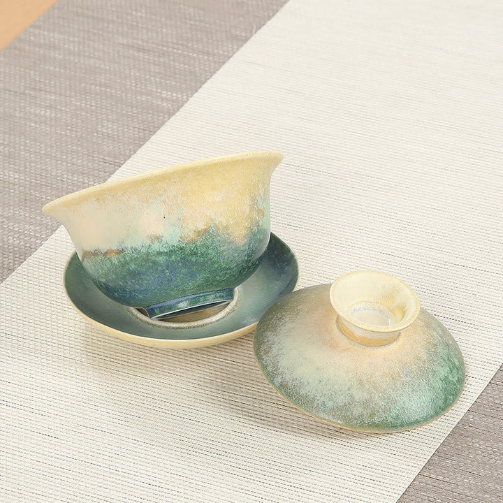 Teetasse Mit Deckel Und Sieb Ozeanwellen Sancai Gaiwan