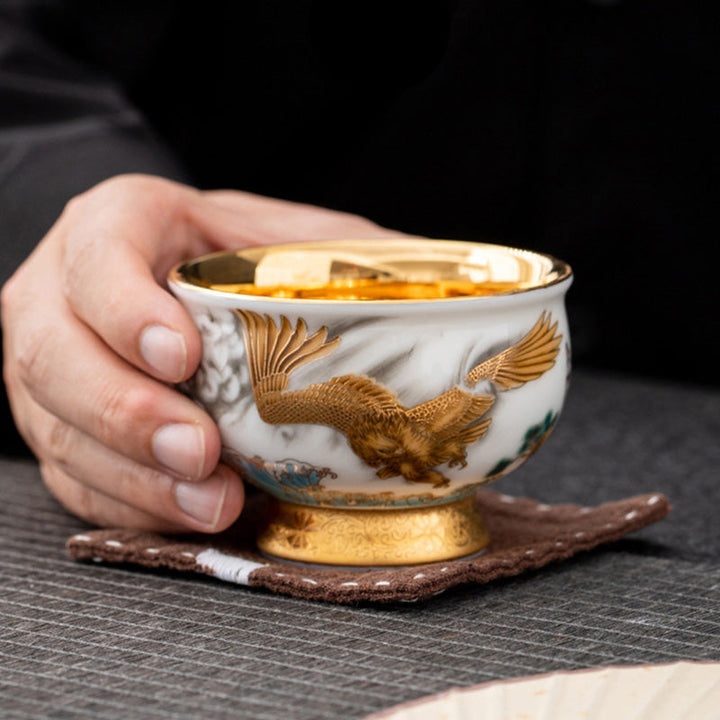 Teetasse Mit Goldrand Adler Drache Ozean Geschenk