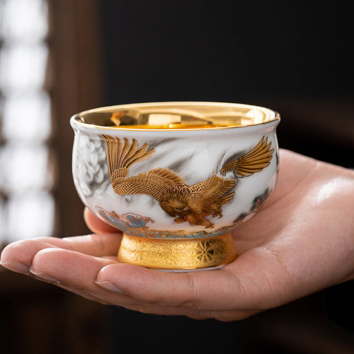 Teetasse Mit Goldrand Adler Drache Ozean