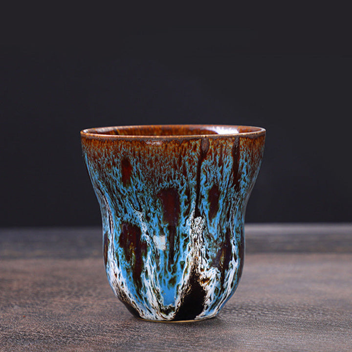 Teetasse Mit Henkel Vintage Keramik Ofenglasur Matcha