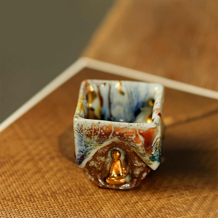 Teetasse Mit Henkel Buddha Dunhuang Keramik Teezeremonie
