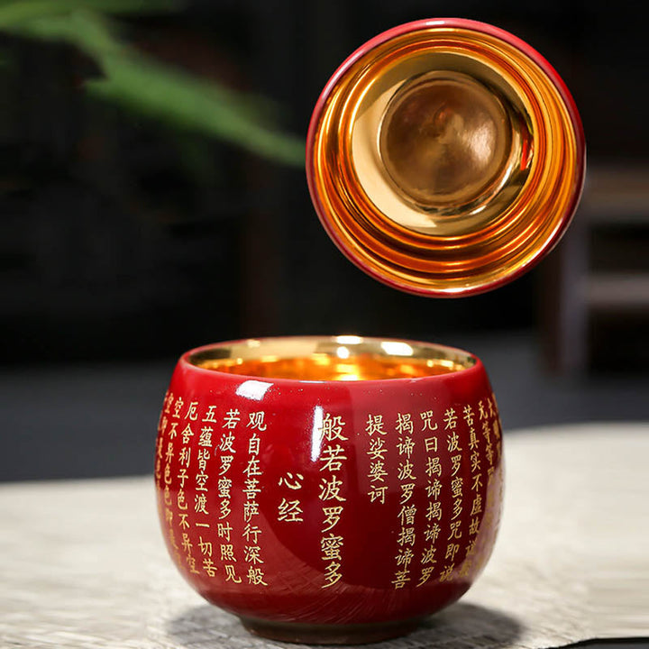 Teetasse Mit Henkel Herz-Sutra Mantra Keramik Deko