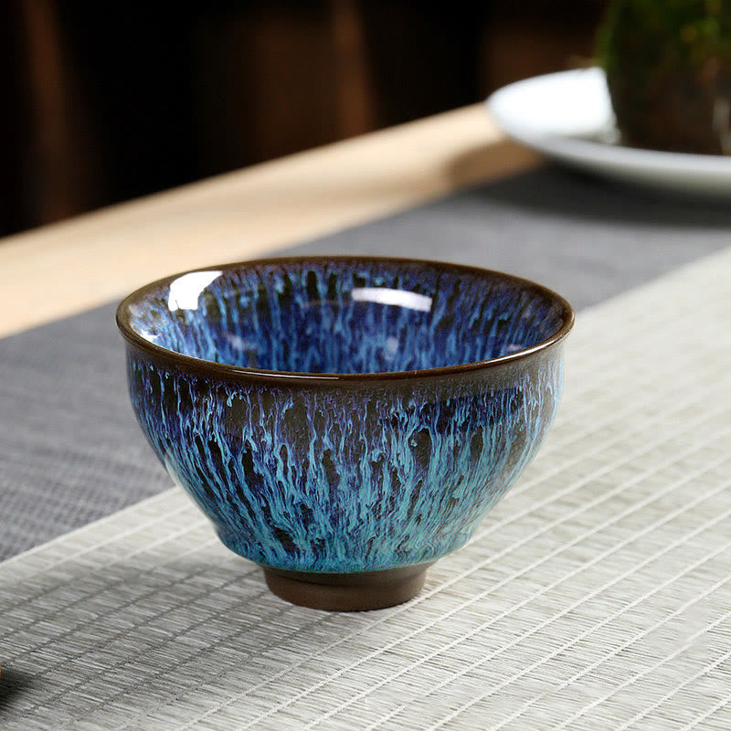 Teetasse Mit Henkel Seewellen Keramik Bunt Deko