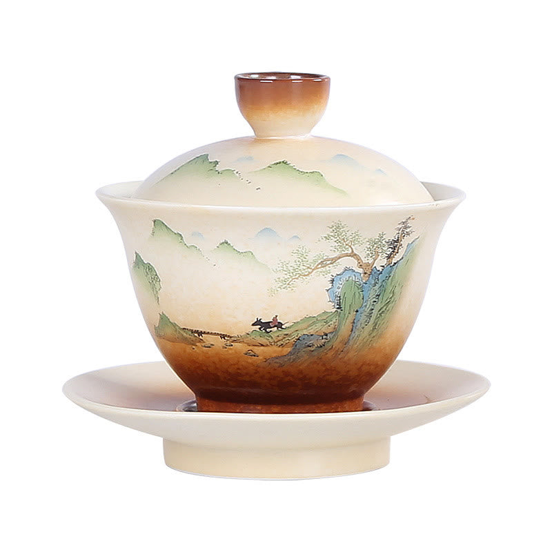Teetasse Mit Untertasse Berglandschaft Sancai Deko