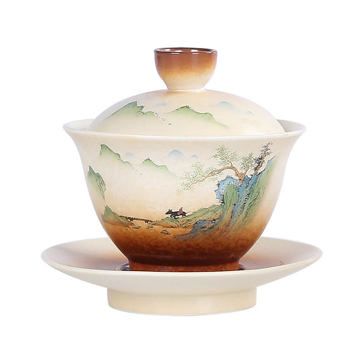 Teetasse Mit Untertasse Berglandschaft Sancai Deko
