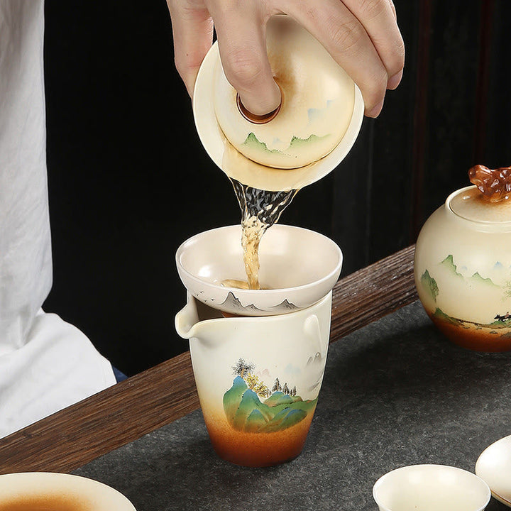 Teetasse Mit Untertasse Berglandschaft Sancai Geschenk
