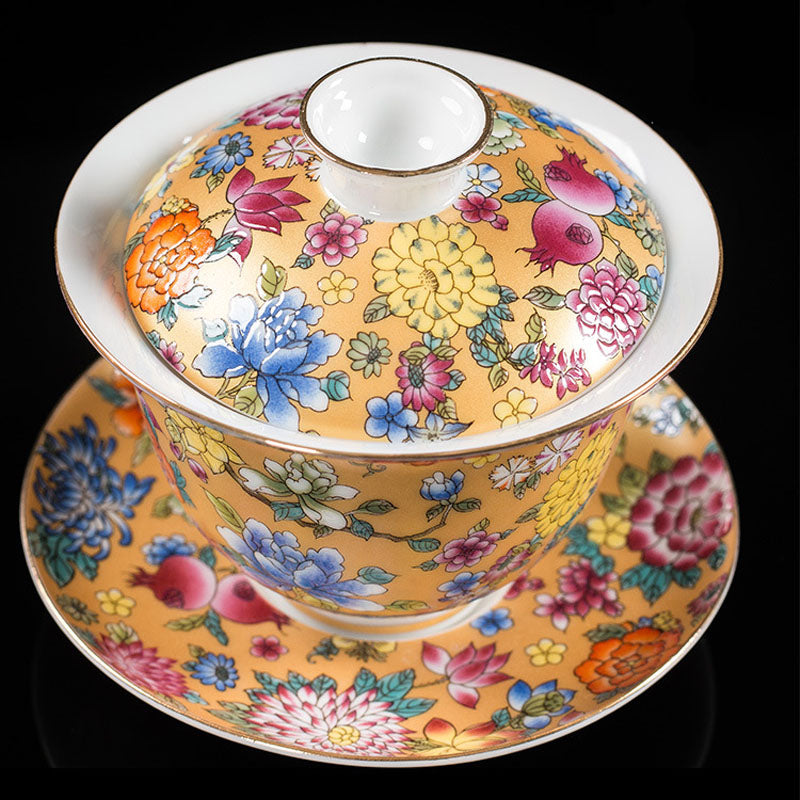 Teetasse Mit Untertasse Pfingstrose Gaiwan Deko
