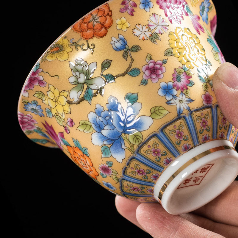 Teetasse Mit Untertasse Pfingstrose Gaiwan Geschenk