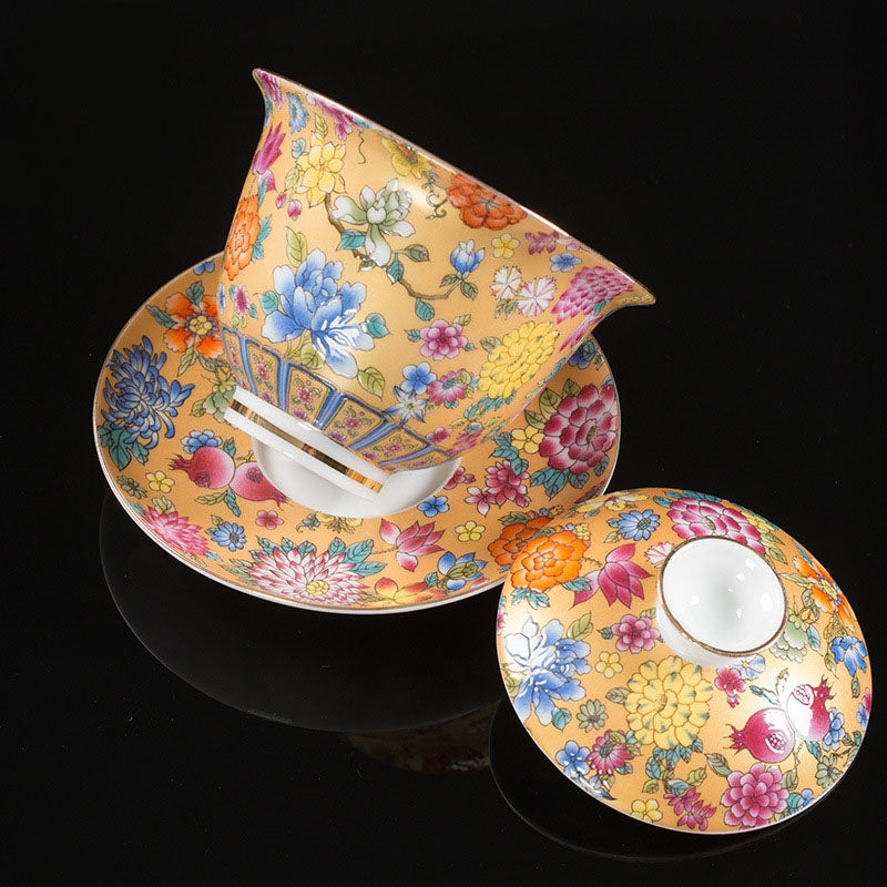Teetasse Mit Untertasse Pfingstrose Gaiwan