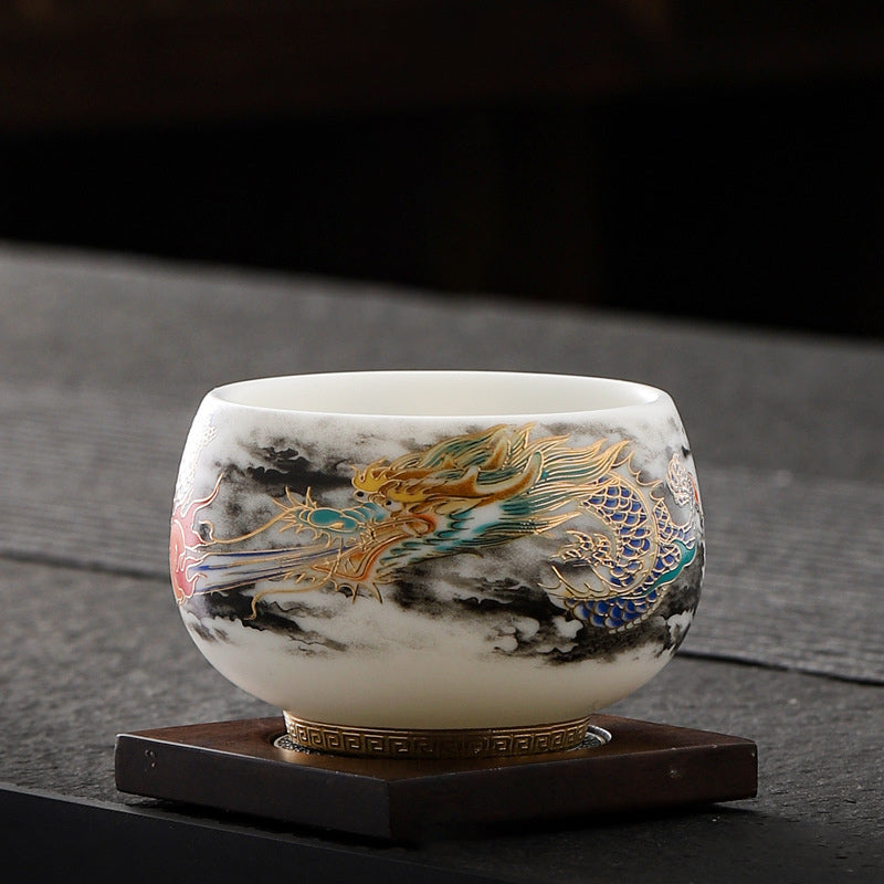 Teetasse Porzellan Drache Weiße Perle Keramik