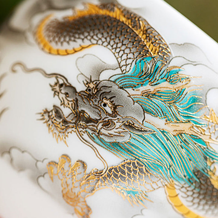 Teetasse Porzellan Drachen Phönix Deko