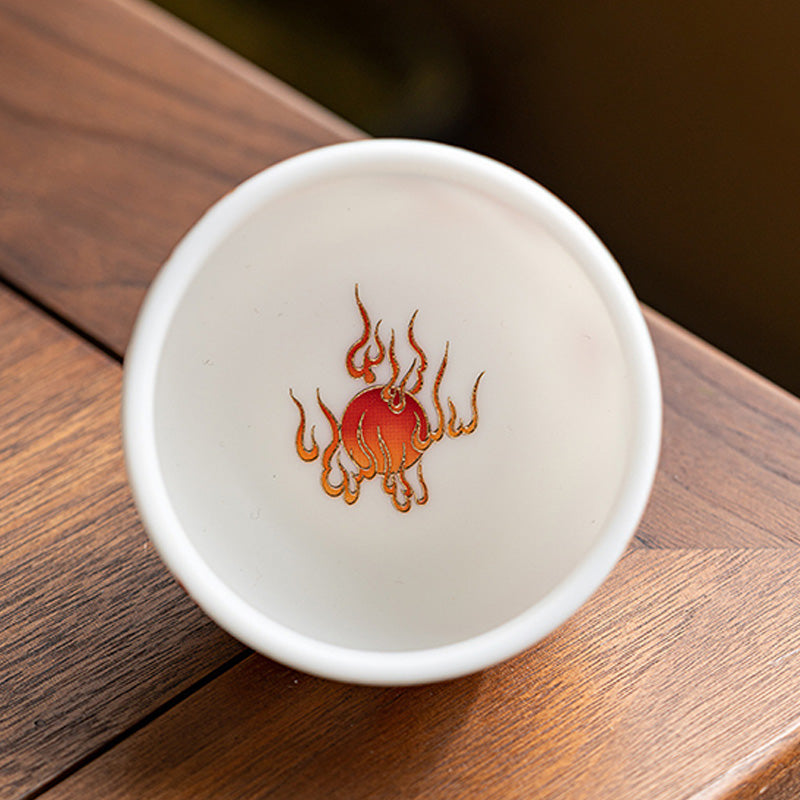 Teetasse Porzellan Drachen Phönix Teezeremonie