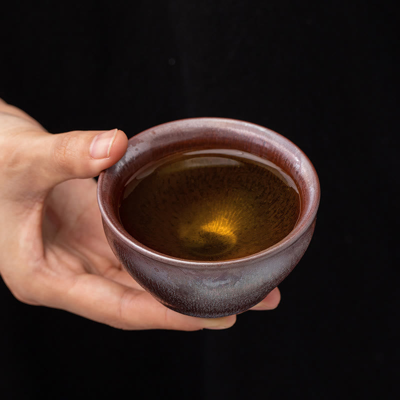 Teetasse Porzellan Jianzhan Rosa Gold Kung Fu Geschenk
