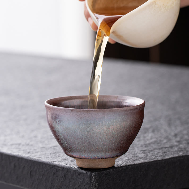 Teetasse Porzellan Jianzhan Rosa Gold Kung Fu Teezeremonie