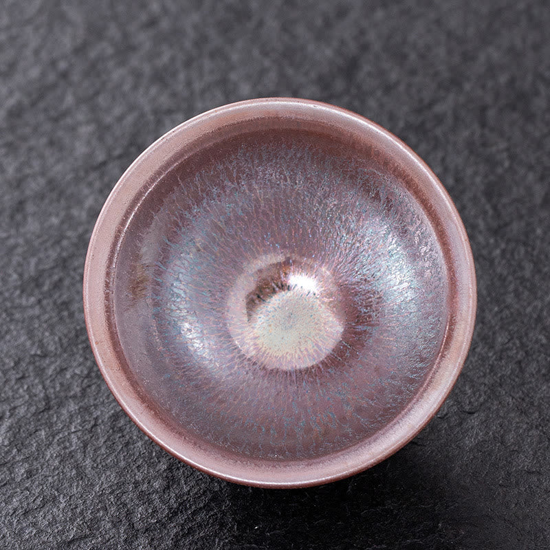 Teetasse Porzellan Jianzhan Rosa Gold Kung Fu