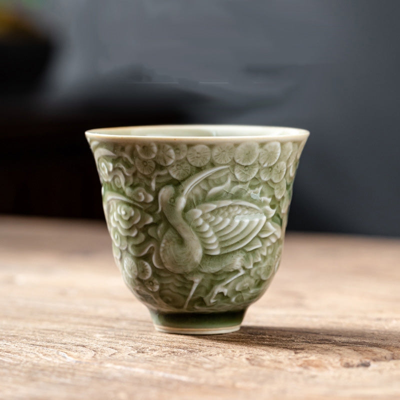 Teetasse Porzellan Kranich Kiefer 80ml Matcha