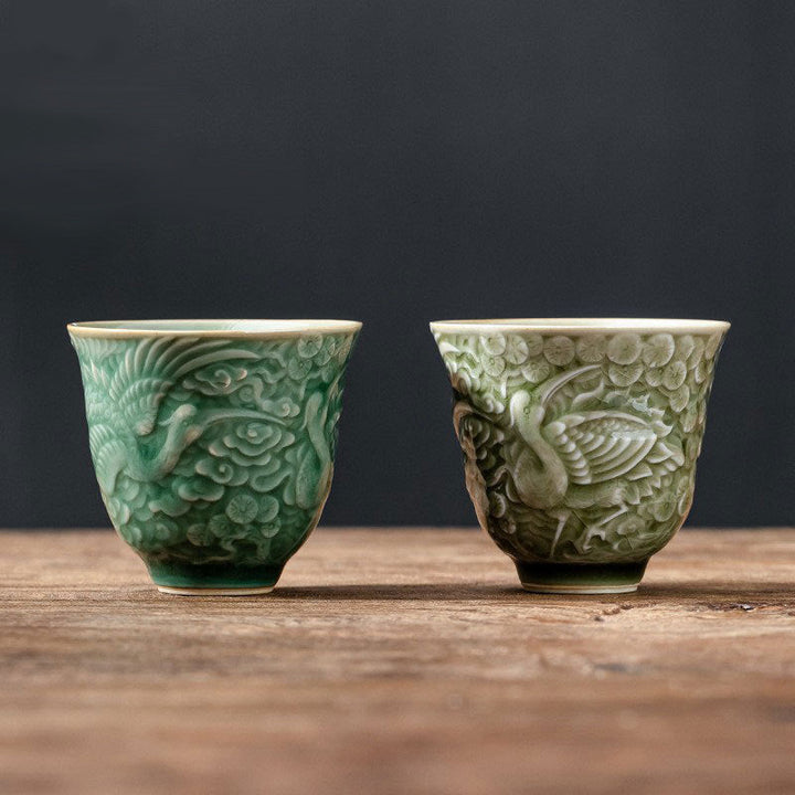 Teetasse Porzellan Kranich Kiefer 80ml