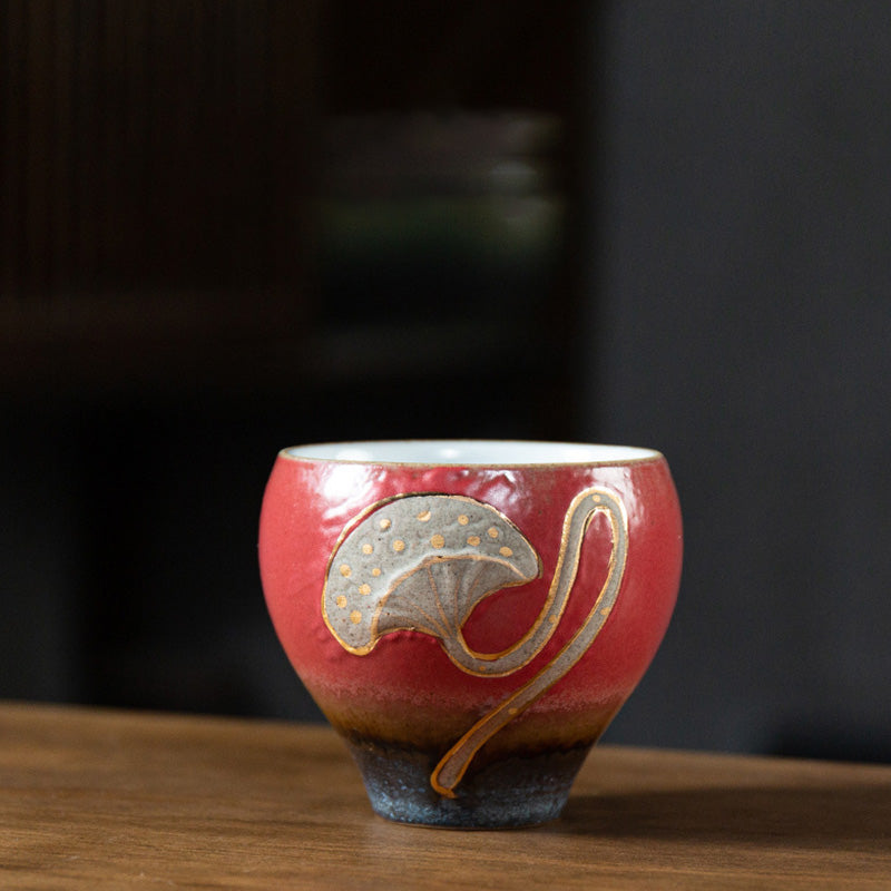 Teetasse Porzellan Lotus Gravur Kung Fu Geschenk