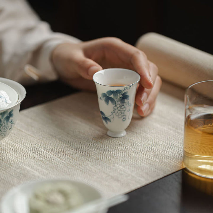 Teetasse Porzellan Trauben Handbemalt Kung Fu Geschenk
