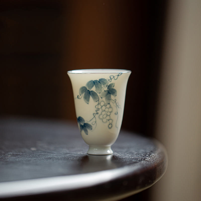 Teetasse Porzellan Trauben Handbemalt Kung Fu Keramik