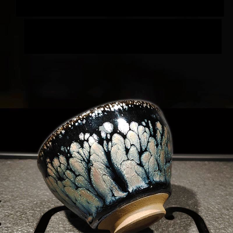 Teetasse Tenmoku Jianzhan Blau Gesprenkelt Keramik Gaiwan